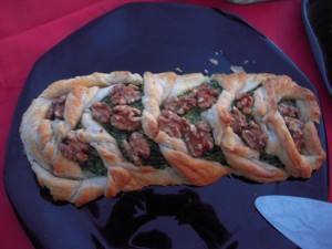 treccia di spinaci e noci